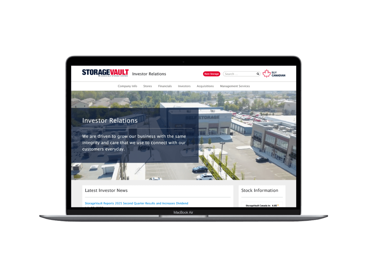 Corporate Website Redesign – StorageVault&nbsp;Canada